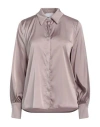 Soallure Woman Shirt Taupe Size 4 Polyester, Elastane In Grey