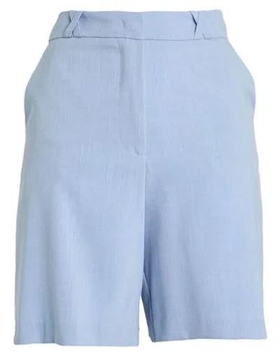 Soallure Woman Shorts & Bermuda Shorts Light Blue Size 4 Polyester, Viscose, Elastane