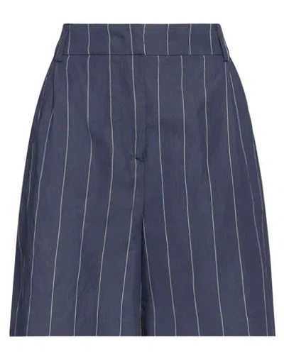 Soallure Woman Shorts & Bermuda Shorts Navy Size 6 Viscose, Polyester