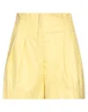 Soallure Woman Shorts & Bermuda Shorts Yellow Size 2 Polyurethane In Yellow