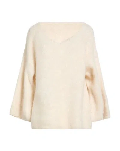 Soallure Woman Sweater Beige Size M Acrylic, Polyamide, Mohair Wool, Wool, Elastane In Neutral
