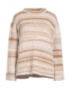 Soallure Woman Sweater Beige Size S Acrylic, Wool, Polyester, Alpaca Wool