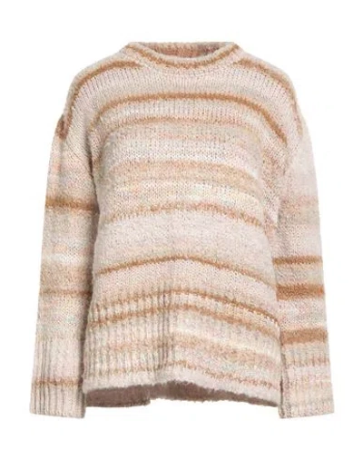 Soallure Woman Sweater Beige Size S Acrylic, Wool, Polyester, Alpaca Wool