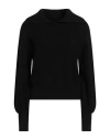 Soallure Woman Sweater Black Size M Viscose, Polyester, Polyamide
