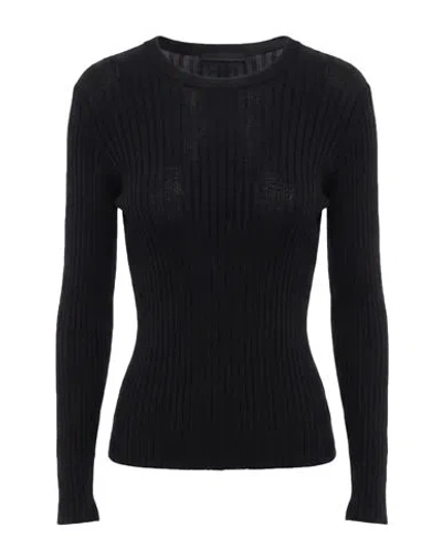 Soallure Woman Sweater Black Size M Wool, Acrylic