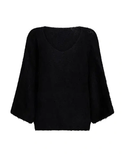 Soallure Woman Sweater Black Size S Acrylic, Polyamide, Mohair Wool, Wool, Elastane