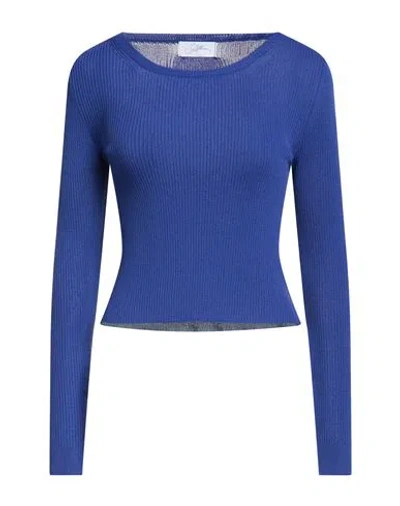 Soallure Woman Sweater Blue Size M Viscose, Polyamide
