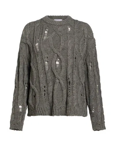 Soallure Woman Sweater Sage Green Size S Acrylic, Polyester, Wool In Gray