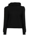 Soallure Woman Sweatshirt Black Size M Cotton