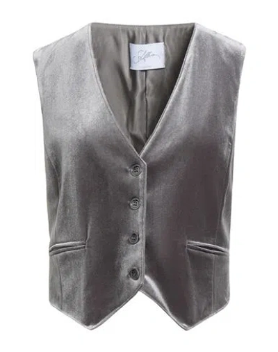 Soallure Woman Tailored Vest Grey Size 6 Polyester, Elastane, Viscose