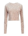 Soallure Woman Top Beige Size M Polyester, Elastane