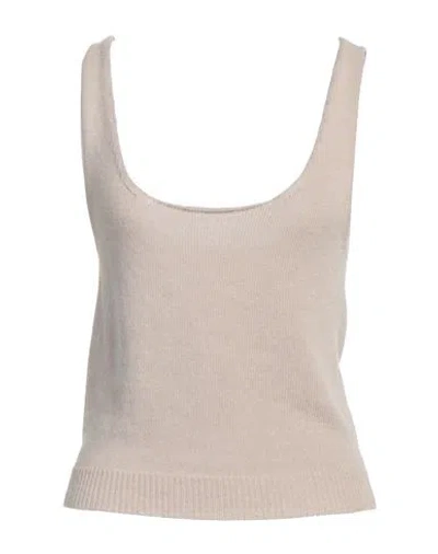 Soallure Woman Top Beige Size M Viscose, Wool, Polyamide, Cashmere