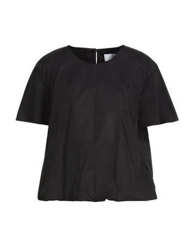 Soallure Woman Top Black Size 10 Cotton