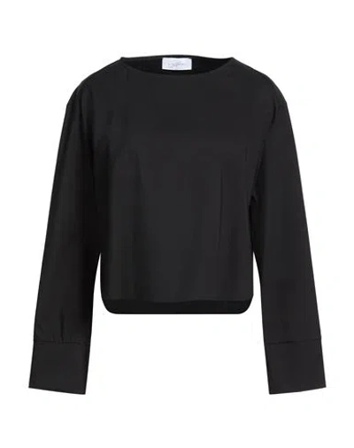 Soallure Woman Top Black Size 10 Cotton, Polyamide, Elastane