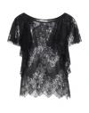Soallure Woman Top Black Size 8 Cotton, Polyamide In Black