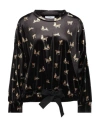 Soallure Woman Top Black Size 8 Polyester, Elastane In Black