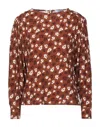 Soallure Blouses In Brown