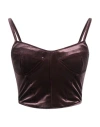 Soallure Woman Top Chocolate Brown Size 8 Polyester, Elastane