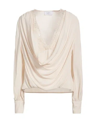 Soallure Woman Top Cream Size 10 Viscose In White