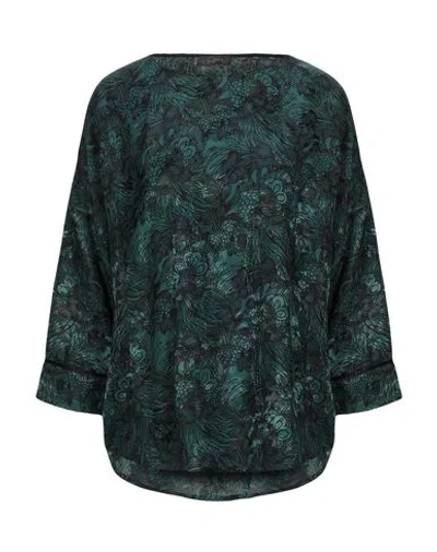 Soallure Woman Top Dark Green Size 8 Viscose, Cotton