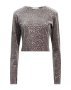Soallure Woman Top Grey Size M Polyester, Elastane In Grey