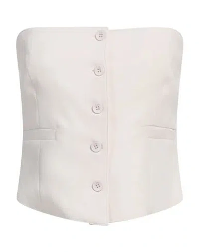 Soallure Woman Top Ivory Size 8 Polyester In White