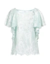 Soallure Woman Top Light Green Size 6 Cotton, Polyamide