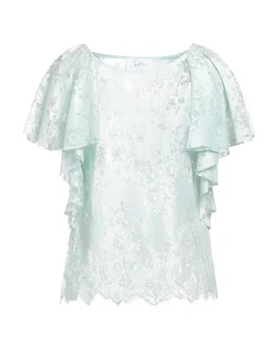 Soallure Woman Top Light Green Size 6 Cotton, Polyamide