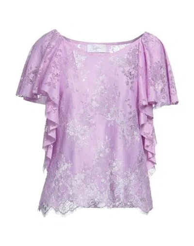 Soallure Woman Top Lilac Size 8 Cotton, Polyamide In Purple
