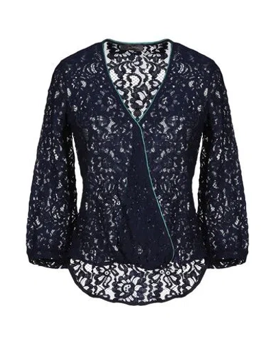 Soallure Woman Top Midnight Blue Size 4 Polyamide, Cotton In Multi