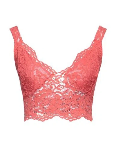 Soallure Woman Top Rust Size 6 Polyamide, Cotton, Polyester In Red