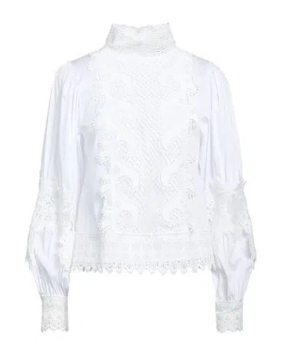 Soallure Woman Top White Size 2 Cotton, Polyamide, Econyl