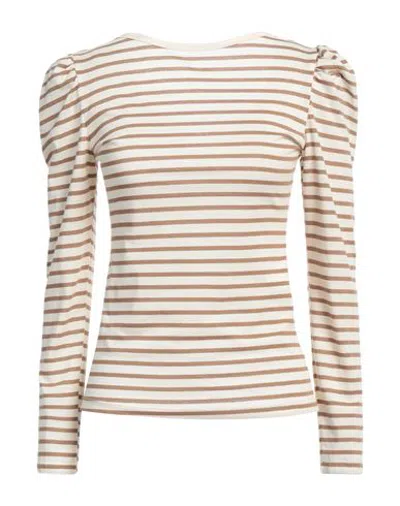 Soallure Woman T-shirt Cream Size S Cotton, Polyester In White