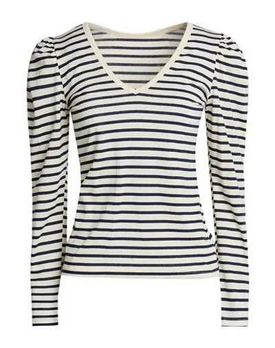 Soallure Woman T-shirt Navy Size S Cotton, Polyester In White