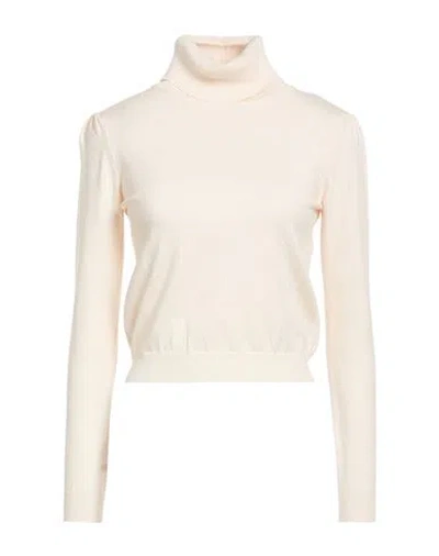 Soallure Woman Turtleneck Beige Size S Viscose, Polyester, Polyamide