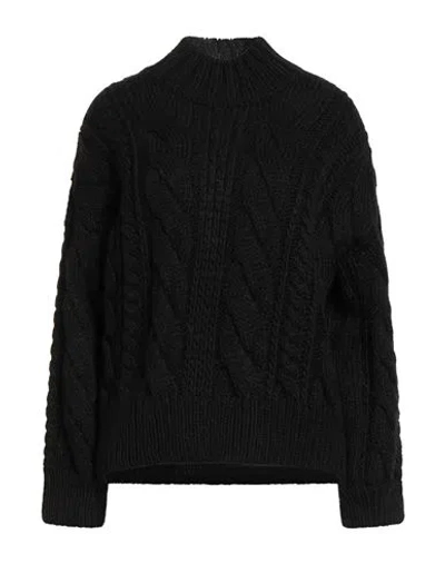 Soallure Woman Turtleneck Black Size M Acrylic, Alpaca Wool, Wool, Viscose