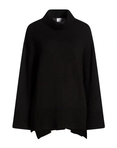 Soallure Woman Turtleneck Black Size M Viscose, Wool, Polyamide, Cashmere