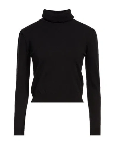 Soallure Woman Turtleneck Black Size S Viscose, Polyester, Polyamide