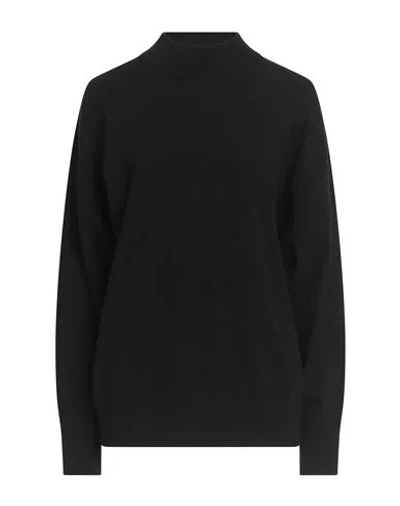 Soallure Woman Turtleneck Black Size S Wool, Polyamide