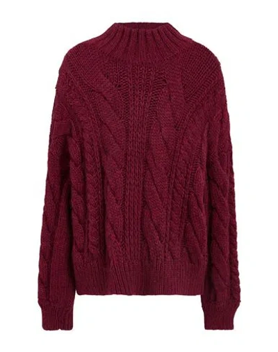 Soallure Woman Turtleneck Burgundy Size S Acrylic, Alpaca Wool, Wool, Viscose