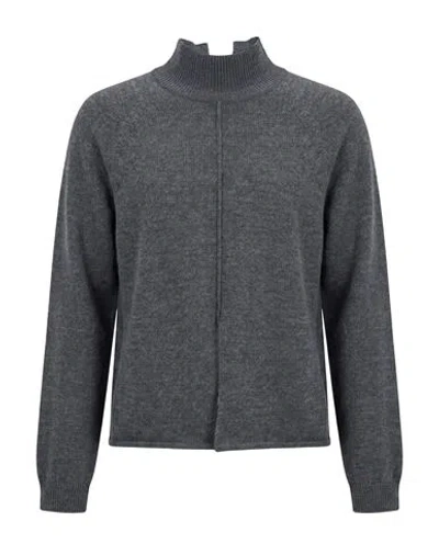 Soallure Woman Turtleneck Charcoal Size M Acrylic, Wool In Gray