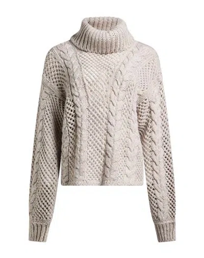 Soallure Woman Turtleneck Grey Size M Acrylic, Polyester, Wool In Gray