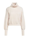 Soallure Woman Turtleneck Ivory Size M Viscose, Polyester, Polyamide