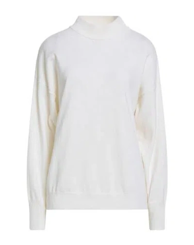 Soallure Woman Turtleneck Ivory Size S Wool, Polyamide In Neutral