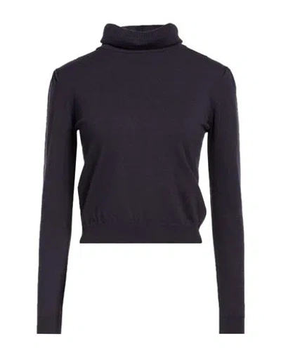 Soallure Woman Turtleneck Navy Size S Viscose, Polyester, Polyamide