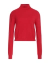Soallure Woman Turtleneck Red Size S Viscose, Polyester, Polyamide