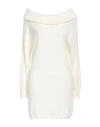 Soallure Woman Turtleneck White Size M Acrylic, Alpaca Wool, Polyamide, Polyester In White