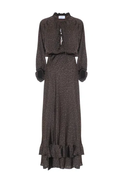 Soallure Women's Dress  Animaler In Satin In Multi