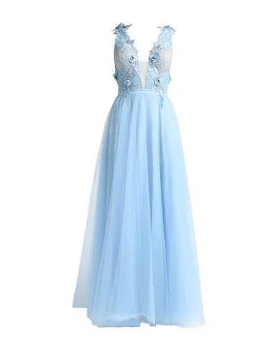Soani Woman Maxi Dress Sky Blue Size 6 Polyester
