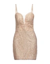 Soani Woman Mini Dress Beige Size 10 Polyester In Beige